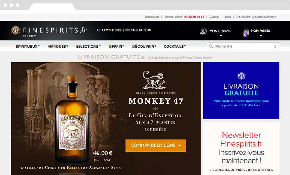 Image desktop du projet Fine Spirits