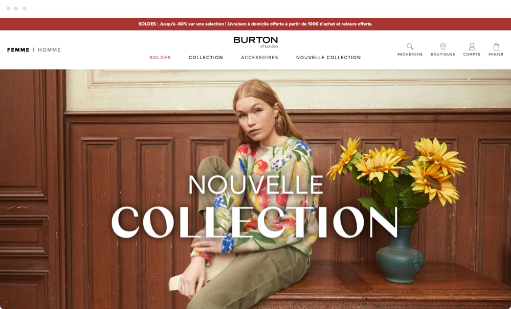 Image desktop du projet Burton of London