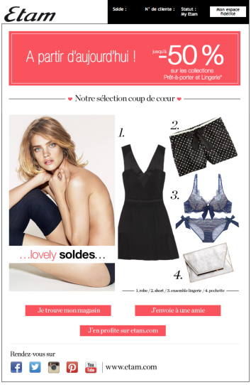 Newsletter Soldes Etam