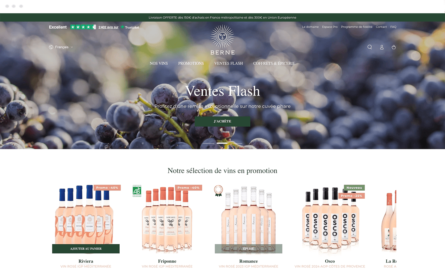 Image desktop du projet Château de Berne Vin