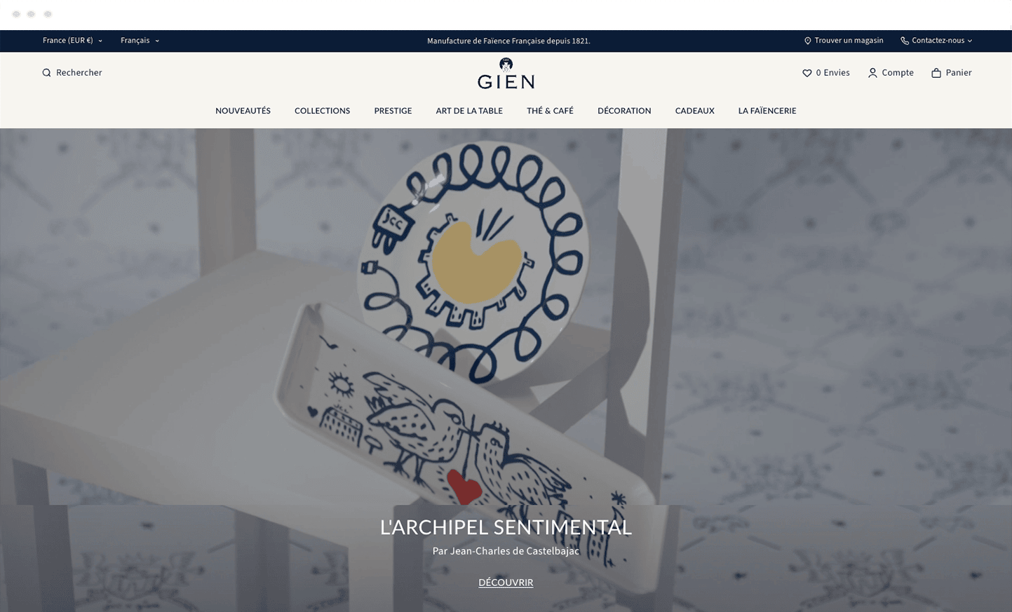 Image desktop du projet Faïencerie de Gien