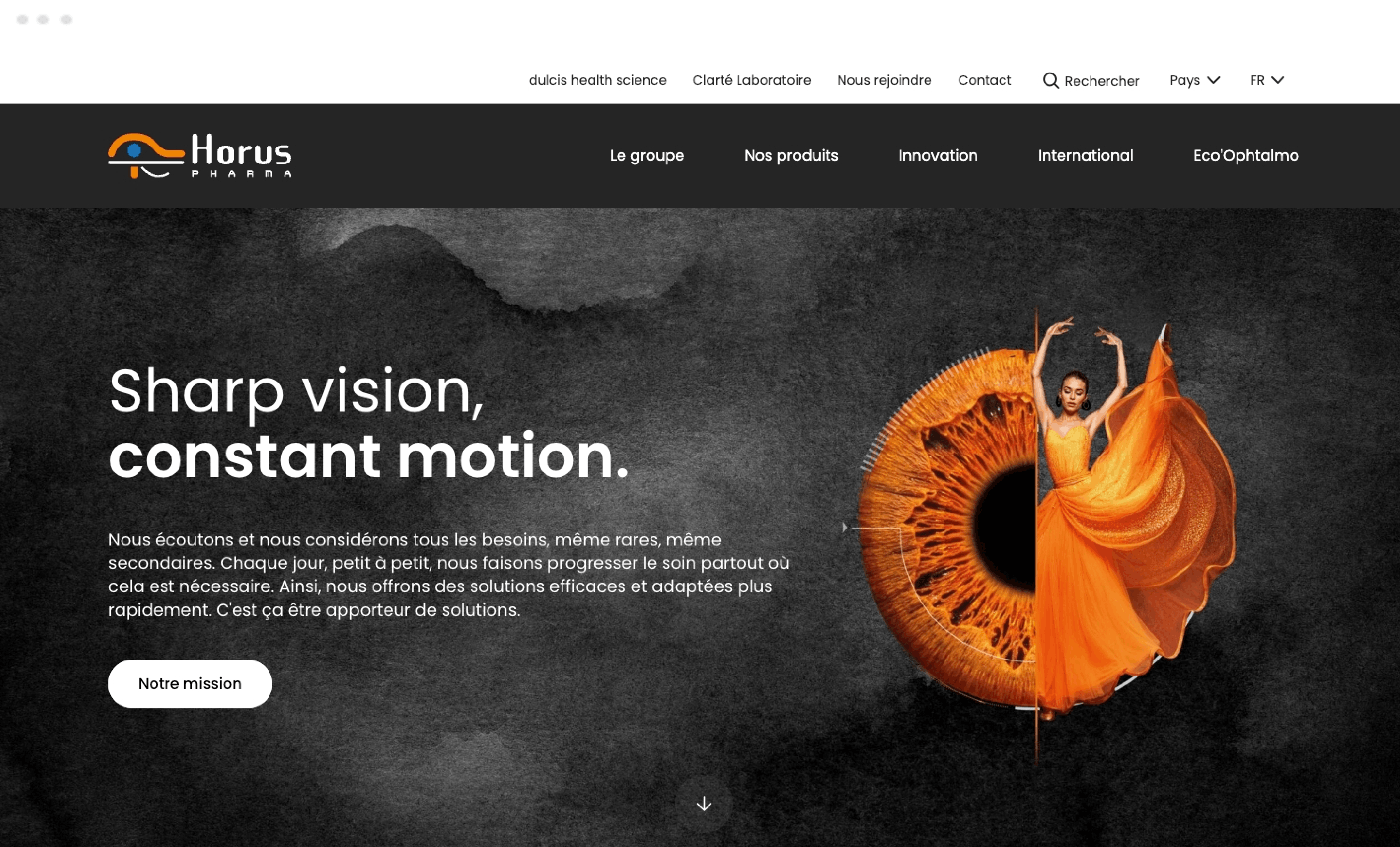 Image desktop du projet Horus Pharma